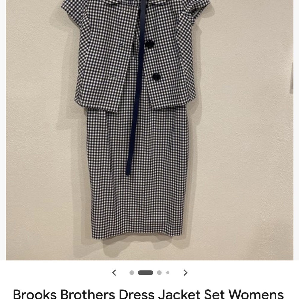Brooks Brothers Women's Navy and White Checkered Suit Dress